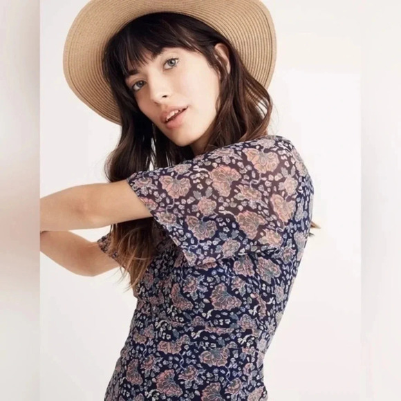 MADEWELL Orchard Flutter Sleeve Dress Flan Floral. Size 4 Sold-out online - Picture 5 of 9